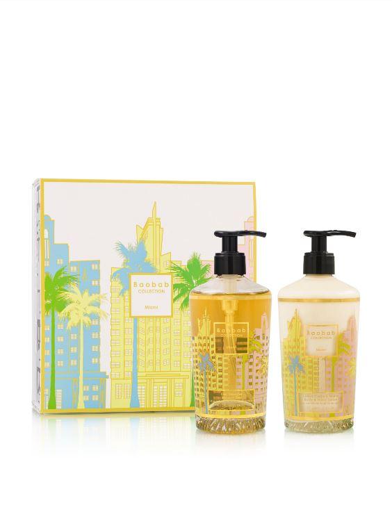 Coffret cadeau -Miami - Lotion corps & mains et gel lavant mains
