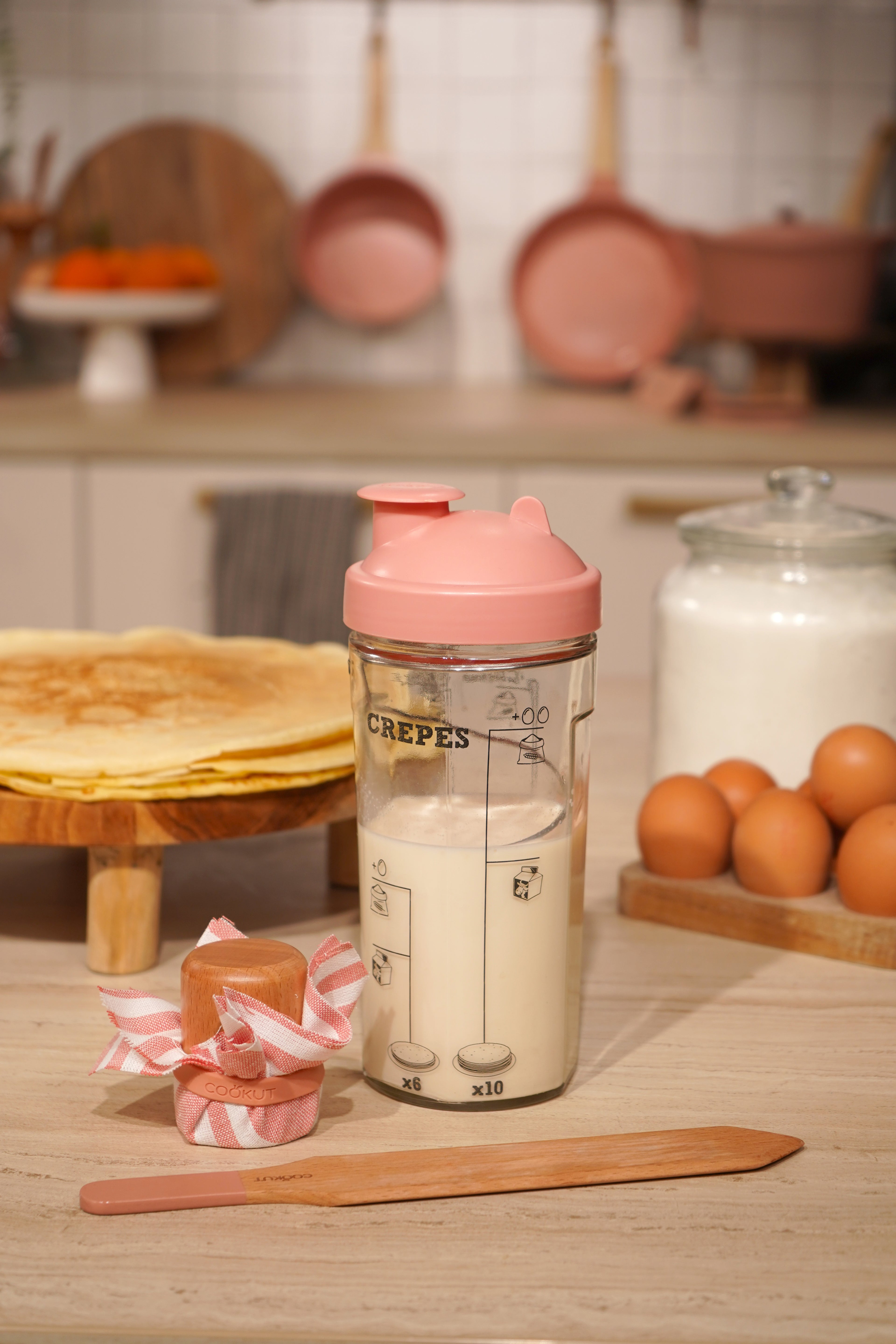 Shaker, Tampon Huileur & Spatule Crêpes Guimauve