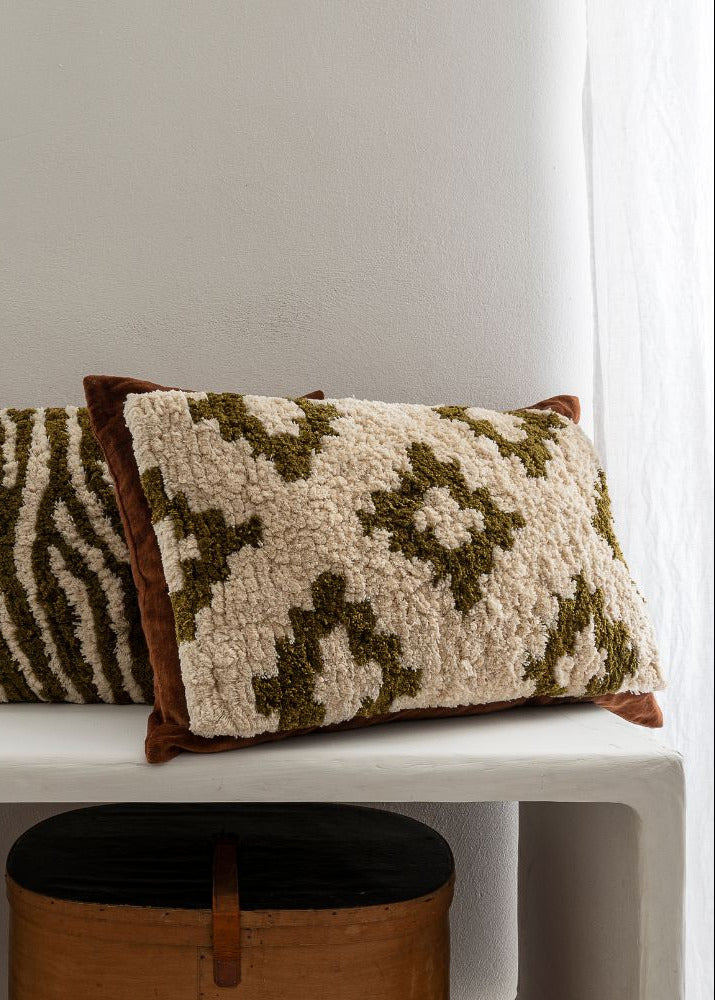 Coussin Bi-Matières Abby Croix – 40x60cm