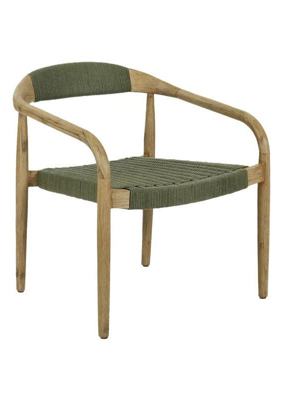 MIRA- FAUTEUIL LOUNGE BOIS ACACIA VERT